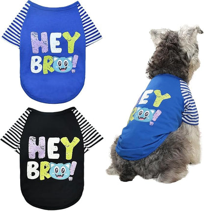 Dog Summer Shirts with Striped Sleeves Dog Cotton (2PCS) XL