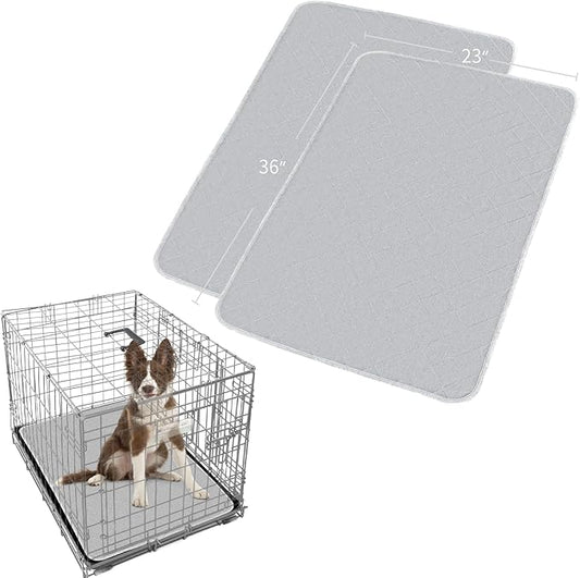 Dog Crate Mat and Washable Pee Pads for Dogs 2 Pack(36"X23") 36 Inch