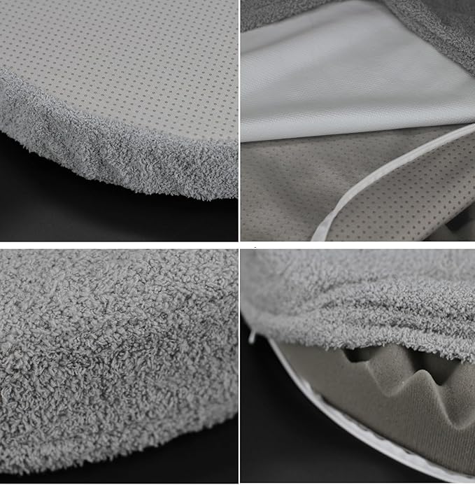 Round Orthopedic Dog Bed for Pet Playpen Waterproof 27 Inch