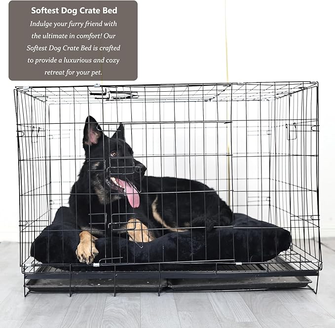 nononfish Dog Crate Bed 48 x 30 for Extra Large Dogs Washable with Anti-Slip Bottom fit Metal Dog Crates or Cages