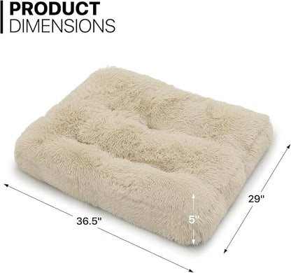MoNiBloom 36.5"x29"x5" Dog Beds for Medium Size Dogs Machine-Washable Long Plush Pet Beds Warming Cozy Soft Bed for Dogs and Cat