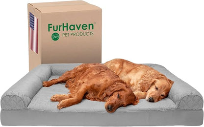 Furhaven Orthopedic Dog Bed for Large Dogs w/ Removable Bolsters & Washable Cover 125 lbs