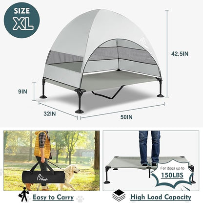 Upgraded Elevated Dog Bed with Canopy