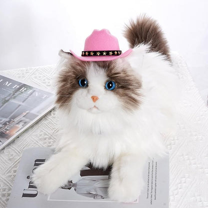 choyaxo Pet Cowboy Costume Cosplay Cap Halloween Costumes for Dogs Cat Pet Party Decoration Mini Cowboy Hat (Pink, Small)