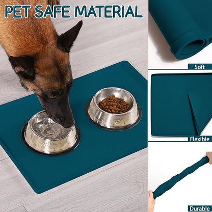 MateeyLife Silicone Cat & Dog Food Mat for Floors Waterproof