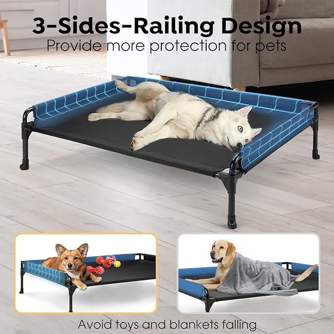 Veehoo Elevated Raised Dog Bed-Cooling Outdoor Dog Cots 44"x 32"