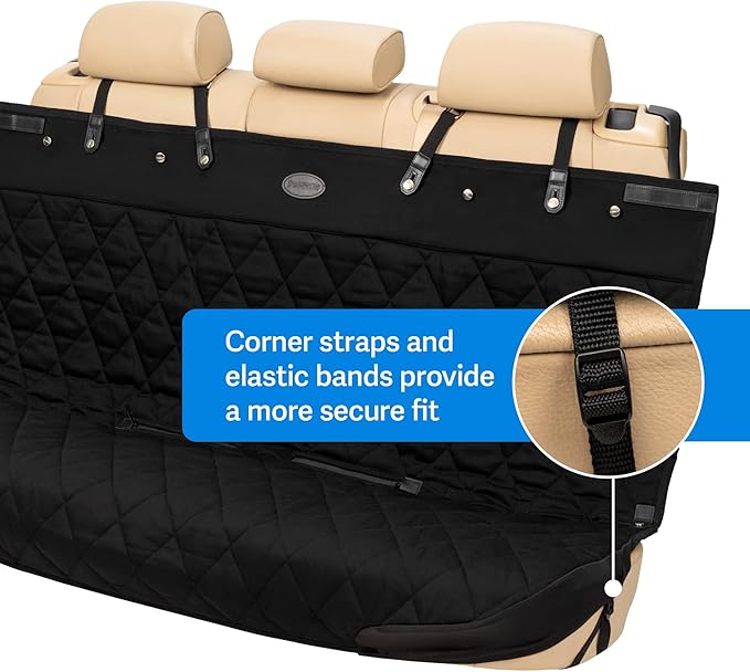 PetSafe Happy Ride Quilted Bench Seat Cover – Waterproof and Durable – Machine Washable – Fits Most Cars