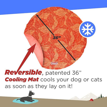 Coleman Round Reversible Cooling Pet Mat 36", Red