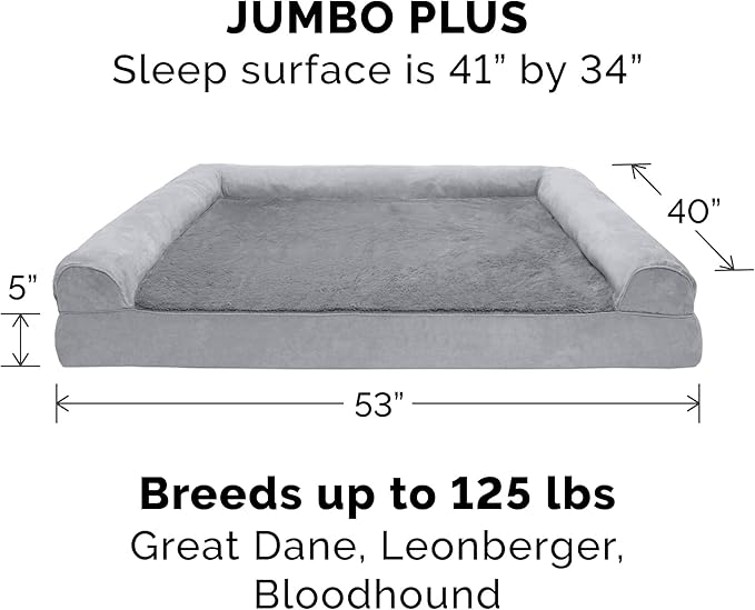 Furhaven Replacement Dog Bed Cover Plush & Suede Sofa-Style