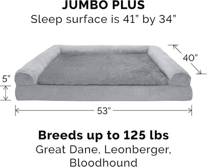 Furhaven Replacement Dog Bed Cover Plush & Suede Sofa-Style