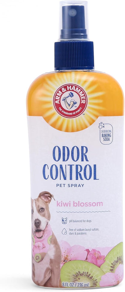 Arm&Hammer For Pets Super Deodorizing Spray for Dogs, Best Odor Eliminating Spray for All Dogs&Puppies|Arm & Hammer Baking Soda Formula with Kiwi Blossom Scent,8 Fl Oz (Pack of 2) Packaging may vary