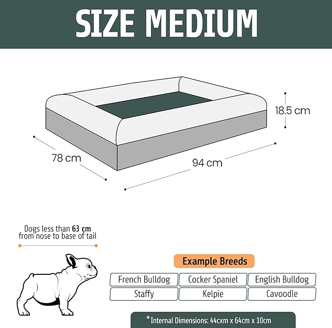 Dazy Dog Cover Orthopedic Bed - Washable Cover (for Medium Size Bed, Boucle Pebble)