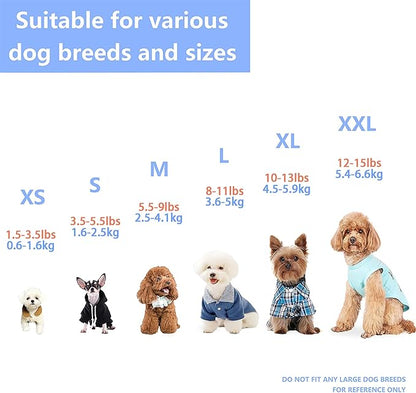 Paiaite 6 Pieces Dog Striped Shirt Cotton Sleeveless