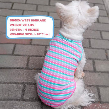 KYEESE 2 Pack Dog Shirts Striped Cotton Dog