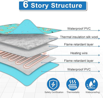 Extra Large Dog Heating Pad 47x30 in Waterproof Pet Heating Pad Smart Thermostat Switch