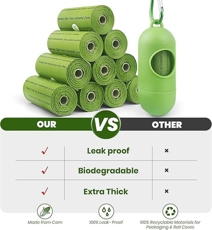 Biodegradable Poop Bags-1050 Counts 70 Rolls 9×13 Inch, 100% Leak