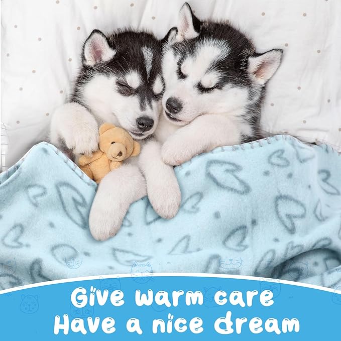 Eccliy 20 Pcs Puppy Blanket Pet Blanket Soft Fleece Dog Blankets Doggie Blanket Warm Felt Throw Blanket Sleep Mat Bed Covers Small Blankets for Puppy Pet Dogs Cat 20 Styles 23.6 x 27.6 Inch)