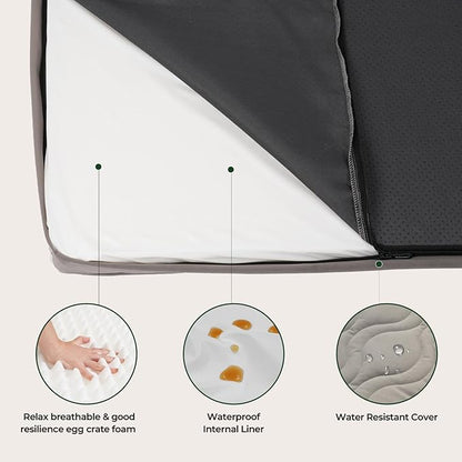 BALANCE Dog Crate Bed，Water-Resistant Orthopedic Dog Beds with Nonskid Bottom