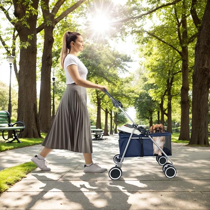 Puppy Small Dog Stroller 33lbs (Blue)