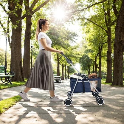 Puppy Small Dog Stroller 33lbs (Blue)