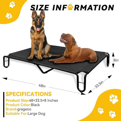 Outdoor Elevated Dog Bed 85 lbs,Black