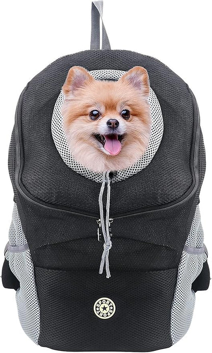 Pet Carrier Expandable Pet Backpack for Cats Dogs and Small Animals with Breathable Head-Out Design and Padded Shoulder for Hiking Outdoors (Suitable for Pets of 7-24LB)