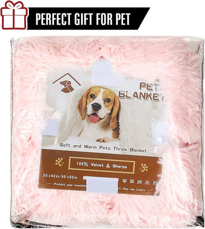 LOCHAS Luxury Fluffy Dog Blanket 30''x40'' Pink