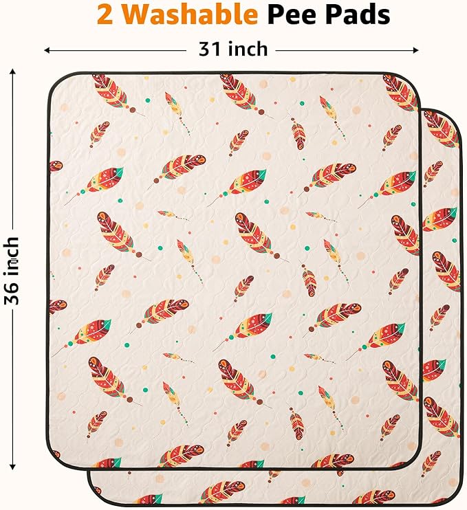 Dog Pee Pads Washable: 2 Pack Reusable Puppy Pads 31x36 Inch