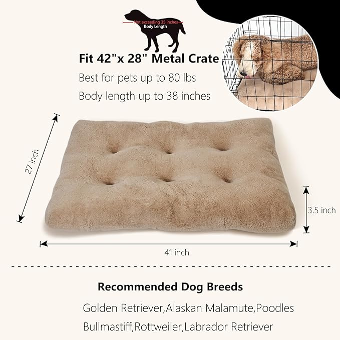 Dog Beds Large Sized Dog Washable fit Metal Dog Crates or Kennel 42x28 with 70 lbs 42 inch