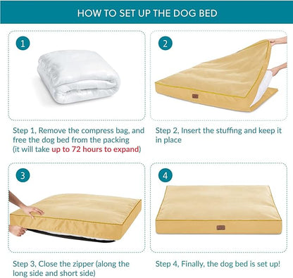Bedsure Waterproof Dog Beds for Extra Large Dogs 4 inch 100lbs XL