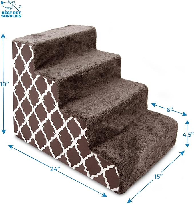 Best Pet Supplies Foam Pet Steps for Small Dogs and Cats 4-Step