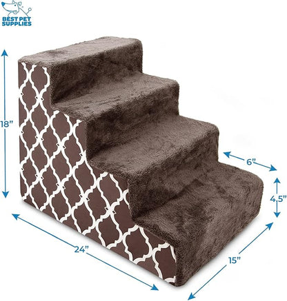 Best Pet Supplies Foam Pet Steps for Small Dogs and Cats 4-Step
