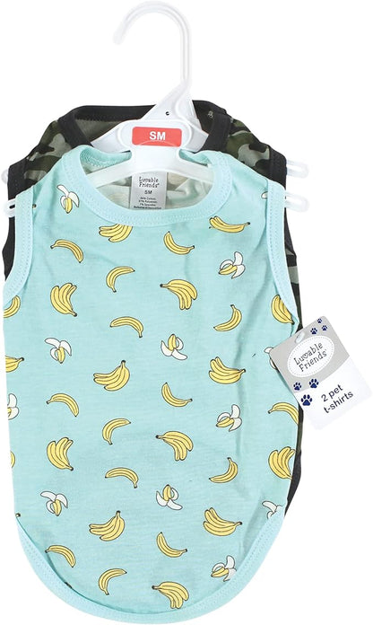 Luvable Friends Dog Pet Dog and Cats Cotton T-Shirts 2pk