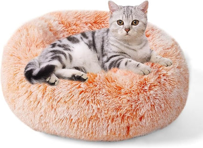 Aurako Cat Bed Dog Bed Round Cushion Pet 16" Orange