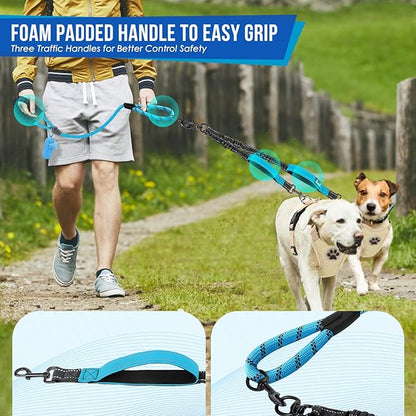 Lukovee Double Dog Leash 360° Swivel