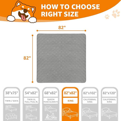 LOOBANI Waterproof Dog Blanket 2 Pack 82×82in, Light