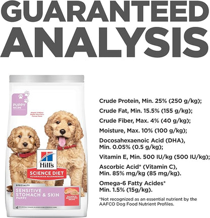 Hill's Science Diet Sensitive Stomach & Skin, Puppy, Stomach & Skin Sensitivity Support, Dry Dog Food, Salmon & Brown Rice, 13 lb Bag