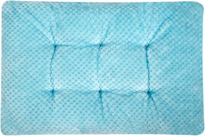 WONDER MIRACLE Fuzzy Deluxe Pet Beds, Super Plush Dog or Cat Beds Ideal for Dog Crates, Machine Wash & Dryer Friendly (15" x 23", S-Ice Blue)