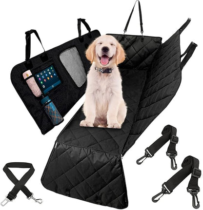 New Upgrade Dog Car Seat Cover for Back Seat of Cars SUV Trucks Waterproof Scratch Proof Dog Car Hammock Washable Pet Backseat Covers with Mesh Window