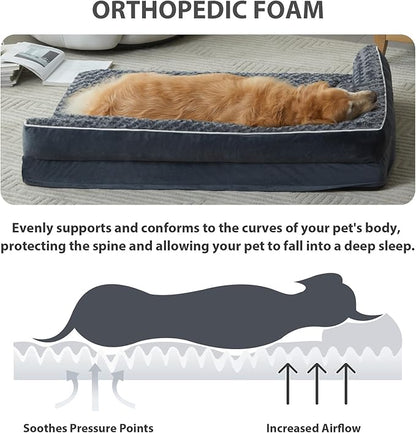 BFPETHOME Extra Large Orthopedic Dog Bed 100 lbs, 48 x 35 x 7.5 inches,