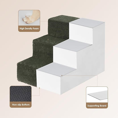 EHEYCIGA Dog Stairs for Small Dogs 13.5" H 3-Step Dog