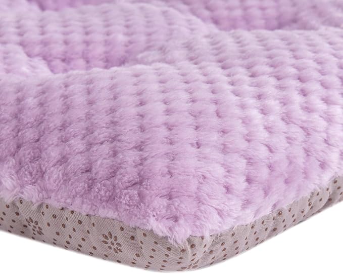 WONDER MIRACLE Fuzzy Deluxe Pet Beds, Super Plush Dog or Cat Beds Ideal for Dog Crates, Machine Wash & Dryer Friendly (15" x 23", S-Lavender)