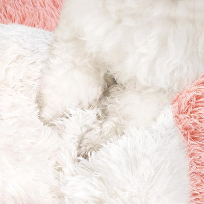 NOYAL Dog Bed Round Hooded Plush Cat Cave