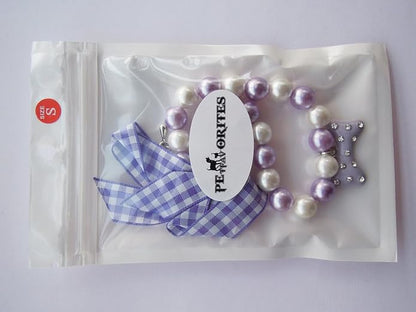 Fancy Diamond Pearl Dog Necklace Collar Jewelry with Bling Rhinestones Bone Charm for Pets Cats Small Dogs Girl Teacup Chihuahua Yorkie Clothes Costume Outfits Accessories