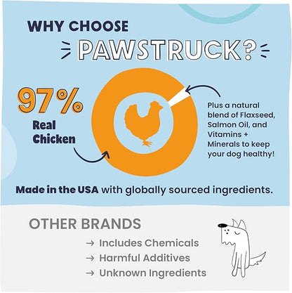 Pawstruck Vet Recommended Air Dried Dog Food Toppers for Picky Eaters - Made in USA with Real Chicken - Premium All Natural Meal Mix-in Kibble Seasoning Enhancer - 8 oz - Packaging May Vary