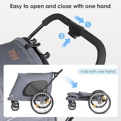 R8 Pro Extra Large Foldable Pet Stroller 100 lbs,