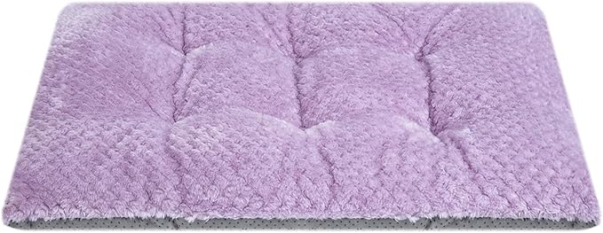 WONDER MIRACLE Fuzzy Deluxe Pet Beds, Super Plush Dog or Cat Beds Ideal for Dog Crates, Machine Wash & Dryer Friendly (15" x 23", S-Lavender)