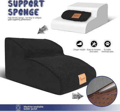 Topmart High Density Extended Foam Dog Ramp&Steps 2 Tiers 11.8" High,Non-Slip