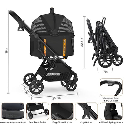 PAWZIDEA Pet Stroller 4 in 1