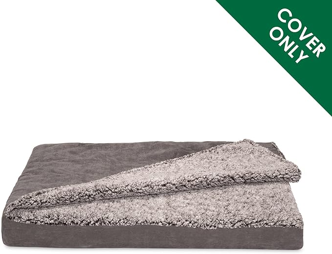 Furhaven Replacement Dog Bed Cover Berber & Suede Blanket Top Mattress